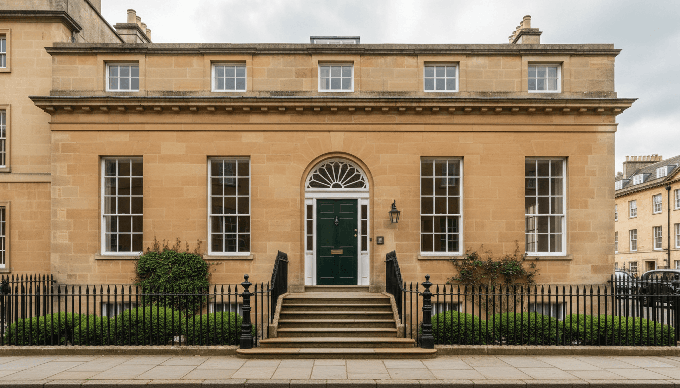 Georgian townhouse with symmetrical facade — period property at auction